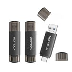 KOOTION Cle USB C 64 Go USB 3.0 Clé USB 64go Lot de 3 Clef USB OTG 2 en 1,Pendrive Type C Mémoire 64 Gigas pour Android/Window/PC/MacBook, Téléphone Huawei/Xiaomi/Samsung, Stockage de Données Externe