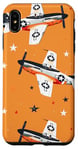 Coque pour iPhone XS Max Drapeau américain minimaliste orange tropical P-51 Mustang de la Seconde Guerre mondiale