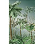 Papier Peint Intissé Jungle avec Palmier et Plantes, 150 cm x 250 cm, Décor Panoramique pour Murs et Plafonds, 150 cm x 250 cm