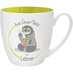 GRUSS & CO 45495 Tasse Anti-Stress pour Enseignant, 45 cl, Faite à Base de Porcelaine New Bone China, idéale comme Cadeau, Jaune 9,5 cm