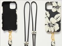 Tom Ford Floral Full-Grain Leather iPhone 11 Pro Case Lanyard Handy Bag