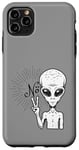 iPhone 11 Pro Max Funny and cute Grey Alien "No" V-Finger Gesture Case