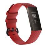 Fitbit Charge 3 / Charge 4 - Silikonarmband str. L - Röd