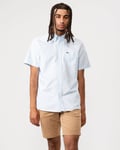 Lacoste Mens Casual Short Sleeve Woven Shirt - White - Size Large