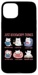 Coque pour iPhone 15 Plus Just Bookworm Things Adorable chat pour amoureux de la lecture