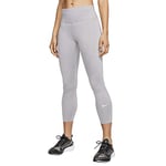 Nike W NK Epic LX Crop Pantalon de Sport Femme, Atmosphere Grey/Vast Grey/HTR/(Reflective Silv), FR : M (Taille Fabricant : M)