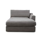 CAVADORE Fiona Module de canapé Long avec Bras Droit et XXL pour canapé Fiona, 139 x 90 x 199 et Tissu synthétique Gris argenté