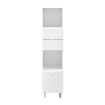 Colonne de rangement blanche sur pieds avec tiroirs et porte GoodHome Atomia H. 161 x L. 37,5 x P. 35 cm