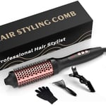 Thermal Brush 38mm,Curling Iron Brush,UKLISS Curling Wand 3 in 1 - Hot Comb,Hair Straightening Brush,Hair Curler, 120℃ - 210℃, Double Voltage Hot Brush for Hair Volumizing,Straightening & Loose Curls