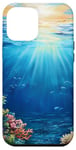 iPhone 13 Pro Max Blue Underwater Ocean Landscape Design Case