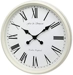 Fox and Simpson Grande Central Station Horloge Murale Blanc crème 50 cm