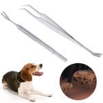 1pc Pet Dog Flea Remover Tick Removal Tool Steel Double Head For N2