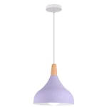 Lampe À Suspension Moderne Plafonnier D'Intérieur Lustre Minimaliste Abat-Jour En Métal, Violet Pour Chambre À Coucher, Cuisine, Bureau, E27