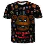 Kids FNAF Five Nights at Freddy's Print Boys Girls Summer Short Sleeve T-Shirt C 140cm