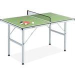 Relaxdays - Kit pour jouer au ping-pong, table pliable, filet, à emporter, hlp : 71 x 76 x 125 cm, intérieur, vert