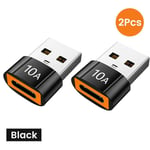 10a Usb3.0 Otg Adaptateur Type-C Adaptateur Connecteur Convertisseur Pour Macbook Pro Air Samsung Xiaomi Ordinateur Portable Usb-C Adaptateur Tipo C - Type Black C-U 2pcs