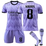 22/23 Ny säsong Borta Real Madrid CF KROOS Nr 8 Barn Jersey-paket Barn-28