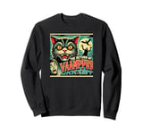 Funny Vampire Cat, Halloween, Love Cats with Attitude Sweatshirt