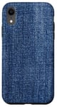 iPhone XR Jean Blue Denim Jeans Fabric Embroidered Style Case