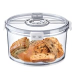 Bread Bin,Bread Bins for Kitchen,Bread Box with Airtight Lid,Bread Storage,Corner Large Bread Bin,Time Recording Bread Container for Homemade Bread,Bakery Loaf,Fruit,Vegetables,Bagel,Cookies (Grey)