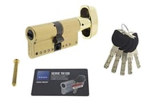 Tesa Assa Abloy MK1B3535L Cylindre de haute sécurité TK100 double embrayage laiton 35 x 35 mm Clé - Bouton