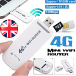 4G LTE Wireless Router Unlocked USB Dongle Modem Mobile Broadband WIFI SIM Card