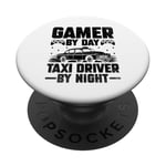 Gamer By Day Taxi Driver By Night Cab Taxis Drivers PopSockets Adhesive PopGrip