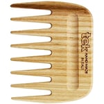 TEK - Petit Peigne à Dents Larges en Bois Naturel, Fabriqué à la Main en Italie, pour Cheveux Épais, Bouclés ou Ondulés - 9 x 7,5 cm