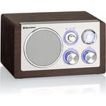 Roadstar - HRA1245NWD Radio Portable Vintage fm Analogique , Haut-Parleur 16W, Radio Rétro Compacte Bois - Bois