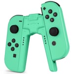 OFFCUP Joy Con Charging Grip Handle for Nintendo Switch/OLED, Joystick Charging Comfort V-Shaped Game Grip Controller with Battery Indicators, High Speed for Charger Grip USB Type-C Cable (Green)