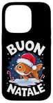 Coque pour iPhone 14 Pro Buon Natale Gold Fish Christmas Italy Santa