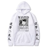 (Punainen-XL）Attack on Titan One Piece Luffy Men Homme Fleece-hupparit