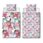 Squishmallows Single Duvet Cover Reversible Kids Bedding with Pillow Case Set