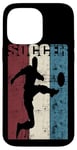 Coque pour iPhone 14 Pro Max Ballon de football vintage effet vieilli