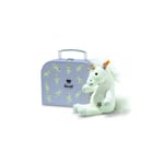 Steiff Unica Peluche Licorne 20 cm Blanche dans Une Valise, Doudou Licorne, Doudou Doux, en Peluche Douce, pour Filles et garçons, Lavable en Machine