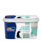 Dulux Valentine Simple & Déco Peinture intérieure de Rénovation - Pour vos meubles de cuisine en bois, mélaminé, PVC, métal peint - Couleur : Vert Amande Satin - 2L - 5330480