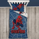 Spiderman Single Duvet Cover & Pillowcase Set Crime Fighter Marvel Fan Bedroom