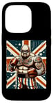 Coque pour iPhone 14 Pro Boxe Britannique Union Jack Drapeau Boxeur