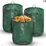 Domkan Sac Dechets Verts, Sacs à Déchets de Jardin,Lot de 3 Sac Jardin 272L Sac 