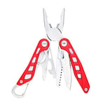 Amazon Basics 8-in-1 Stainless Steel Multitool Safety Lock with Nylon Sheath, Red