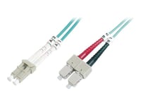 DIGITUS Professional - Cordon de raccordement - LC multi-mode (M) pour SC multi-mode (M) - 5 m - fibre optique - duplex - 50 / 125 microns - OM4 - démarré, sans halogène - turquoise