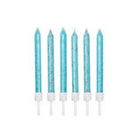 Anniversary House Pack of 12 Light Glitter Birthday Candles with Holders, 7.5 Centimeters, Celebration Cake Decoration, AHC191, Pale Blue