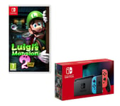 Nintendo Switch & Luigi's Mansion 2 HD Bundle - Neon Red & Blue, Red,Blue