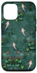Coque pour iPhone 12/12 Pro Poisson koï japonais vert émeraude majestueux pour jardin aquatique