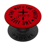 The way. The truth. The life. Jesus. Christian God love. PopSockets Adhesive PopGrip