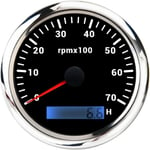 (7 KBS) Uusi 85 mm:n vedenpitävä kierroslukumittari 0-3000 rpm 4000 rpm 6000 rpm 7000 rpm 8000 rpm Mittarimittari LCD käyttötuntimittari 7 väriä taustavalo