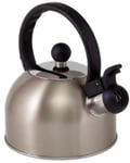 VIA MONDO 1L SOFT GOLD STAINLESS STEEL WHISTLING KETTLE Camping Caravan Motorhom