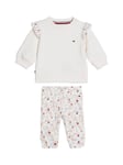 Tommy Hilfiger Baby Logo Floral Detail Sweatshirt & Leggings Set, Ancient White Flower