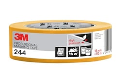 3M Professional Masking Tape 244, High Precision, Painters Tape - 1 Roll 36 mm x 50 m - Universal Surfaces, UV and Water Resistant, For Indoor & Outdoor