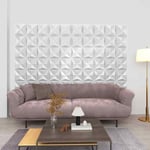 vidaXL 3D Wall Panels 24 pcs 50x50 cm Origami White 6 m虏 Durable